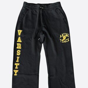 Amiri Black & Yellow Track Logo Sweatpants